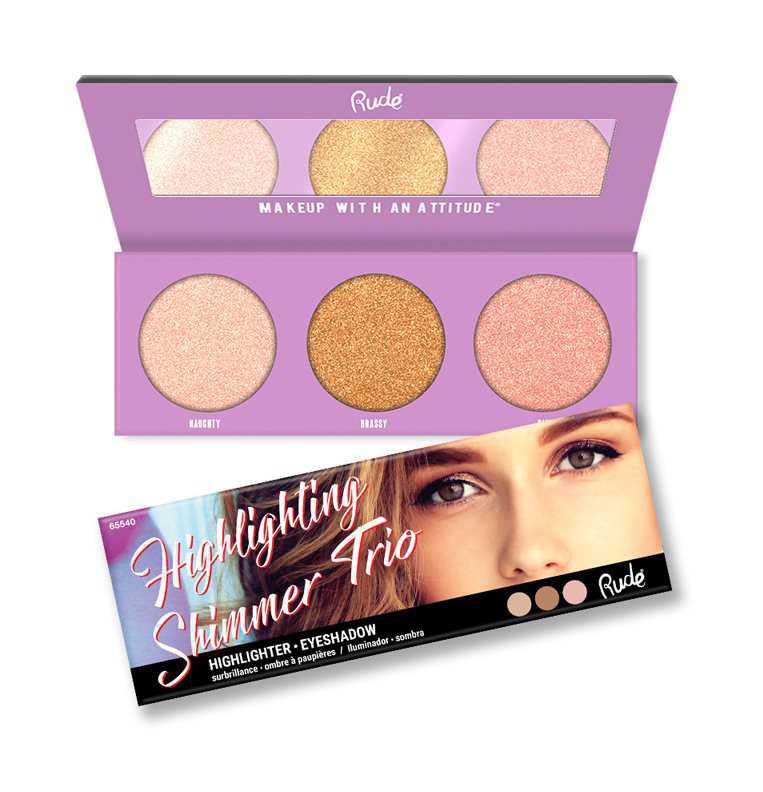 Rude Cosmetics Highlighting Shimmer Trio makeup palettes