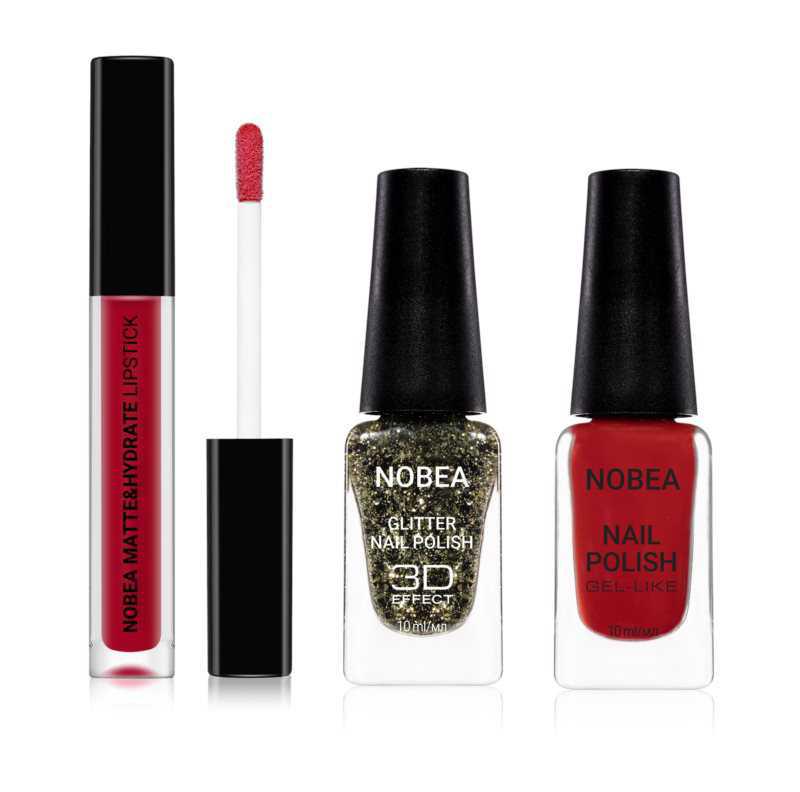 NOBEA Beauty Surprise Christmas Cracker Red nails