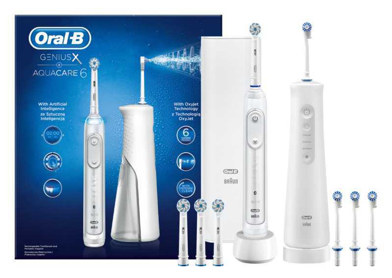 Oral B GeniusX + Aquacare 6 electric brushes
