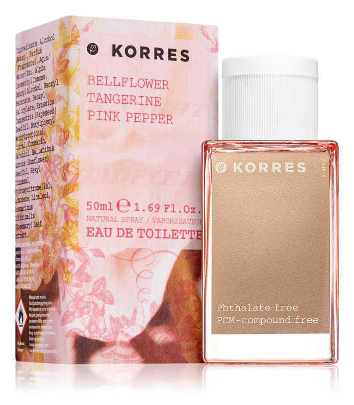 Korres Bellflower, Tangerine & Pink Pepper woody perfumes