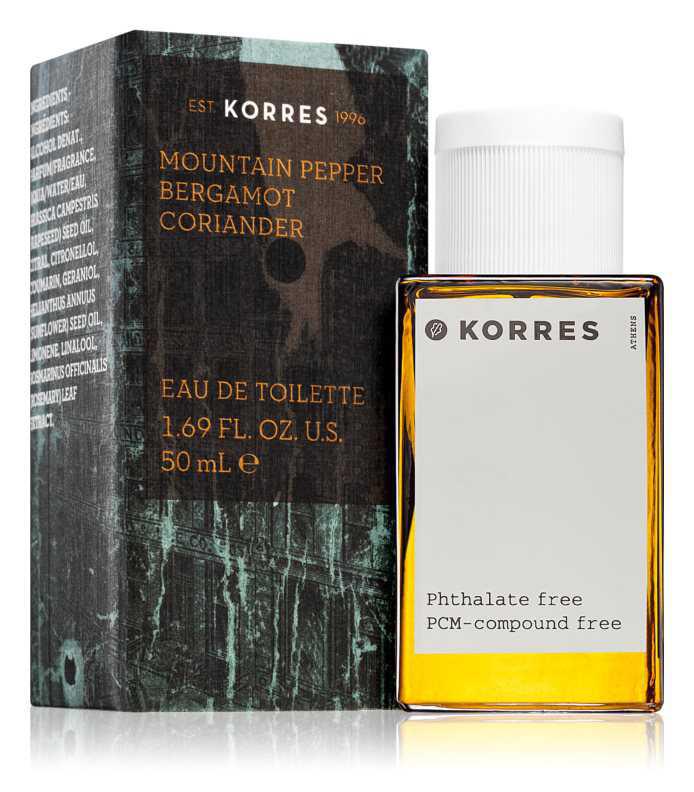 Korres Mountain Pepper, Bergamot & Coriander woody perfumes