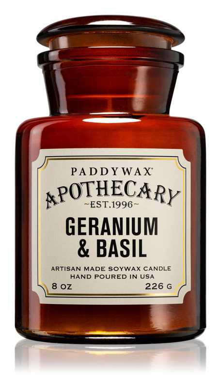 Paddywax Apothecary Geranium & Basil candles